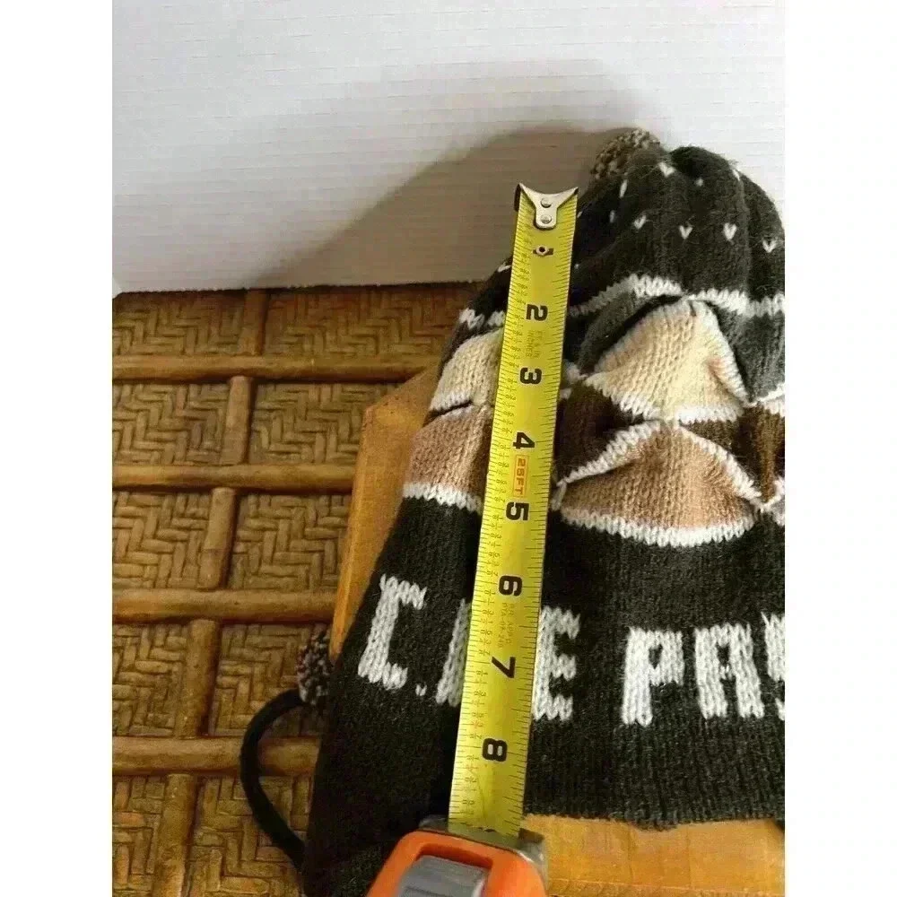 Peruvian Handmade Alpaca Wool Chullo Hat Cde‎ Pasco Earflap Winter Cap-Tan&Cream